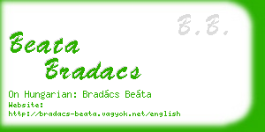 beata bradacs business card